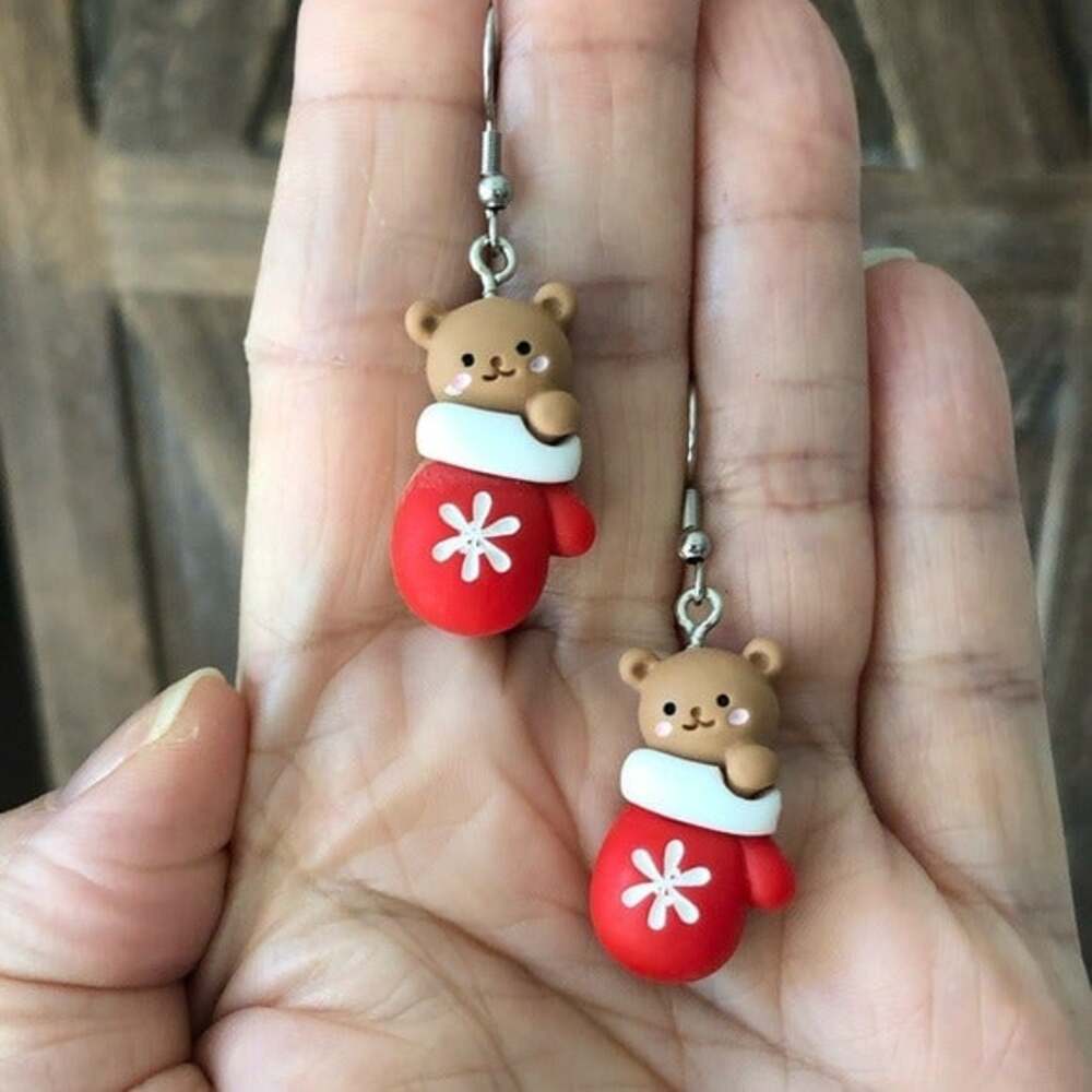 Kittens in Mittens Clay Polymer Drop Earrings NWT